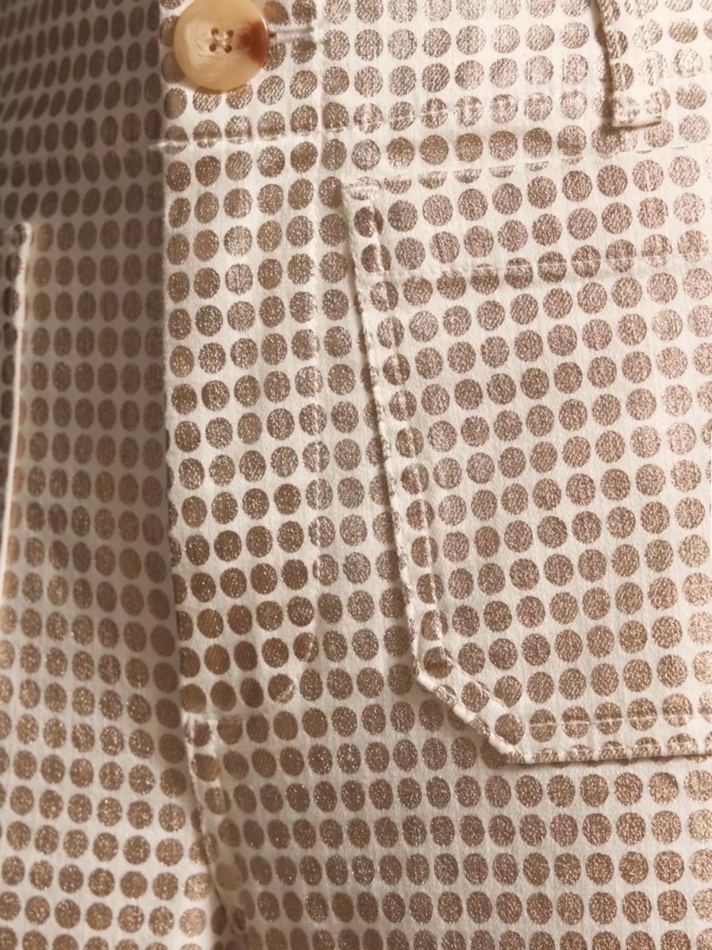Anthropologie x Maeve Colette Metallic Dot Print Cropped Wide Leg Pants